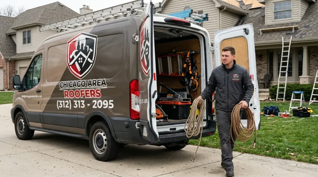 Chicago Area Roofers - Technician Unloading